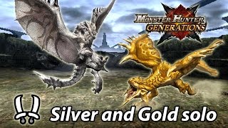 MHGen  Hyper Silver Rathalos amp Gold Rathian solo Adept Dual Blades  2417 [upl. by Jona]