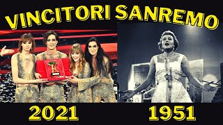 TUTTI I VINCITORI DI SANREMO 2021  1951 CHI HA VINTO SAN REMO [upl. by Arrac]