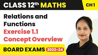 Relations and Functions  Exercise 11 Concept Overview  Class 12 Maths Chapter 1  CBSEIITJEE [upl. by Korb]