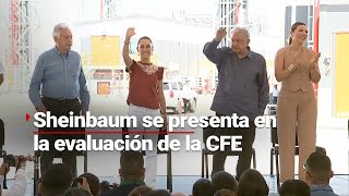 Claudia Sheinbaum acompañó a AMLO a la evaluación de resultados de CFE en Mexicali [upl. by Swerdna]