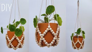 🪴FÁCIL😃DIY Porta Macetas con Cuentas paso a paso  DIY Macrame Plant Hanger Step by Step Tutorial [upl. by Haem]