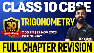 Class 10 CBSE Maths  Trigonometry  Full Chapter Revision  Xylem 10 CBSE [upl. by Noma]