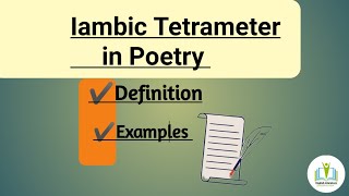 What is an iambic Tetrameter in poetry Definition amp examplesiambictetrameterliteraturepag [upl. by Eiggam975]