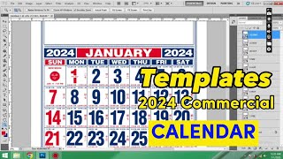 2024 Calendar template  2024 Commercial calendar template 2024 calendar printing photoshop [upl. by Annetta]