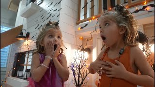 Taytum and Oakley DECORATE The Playhouse For Halloween [upl. by Savinirs]