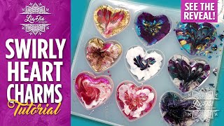 Making Super CUTE Swirly Flower Heart Charms  Epoxy Resin Tutorial by LiaDia Designs [upl. by Kurtis]