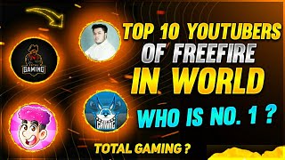 Top 10 Youtubers of Freefire In World 😱  Freefire Youtubers with most Subscribers in World 🔥 [upl. by Eilrahs405]