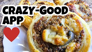 Puff Pastry amp Sausage Pinwheels Super Easy Appetizer Recipe [upl. by Monson]