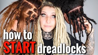 6 different ways to START dreadlocks with demonstrations🙌🏼 [upl. by Bobbi717]