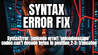 SyntaxError unicode error unicodeescape codec cant decode bytes in position 23 truncate escape [upl. by Faunie606]