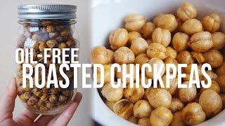 DAY 4  OIL FREE ROASTED CHICKPEAS  VEGAN [upl. by Jaine507]