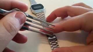 How to Adjust Casio Watch Band A168W1 [upl. by Nyleuqcaj]