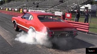 Rare 426 Hemi Road Runner vs Olds 442 W30  14 Mile Drag Race Video Road Test TV ® [upl. by Persian]