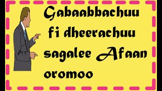 Gabaabbachuu fi Dheerachuu sagalee Afaan oromoo [upl. by Yeslrahc416]