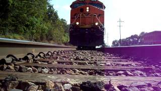 BNSF Coal Empty Accelerates over camera [upl. by Gnaig137]