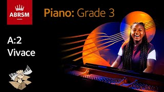 Vivace  ABRSM Piano Grade 3 2023 amp 2024 A2  Synthesia Piano tutorial [upl. by Macfarlane]