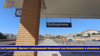 Caltagirone Torna il treno sulla linea ferrata Caltagirone Grammichele Catania e viceversa [upl. by Lovich]