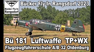 Bücker FlyIn Rangsdorf 2023  Bü 181 Reichsluftwaffe TPWX  GTPWX [upl. by Lichtenfeld]