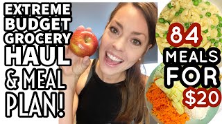 EXTREME BUDGET GROCERY HAUL amp MEAL PLAN  84 Meals For 20  Vegan On A Budget 🌱 [upl. by Kath771]