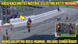 Ngamuk Hasil Race Moto2 Austria 2024 Celestino Vietti Menang Murid Rossi Melibas Spielberg [upl. by Arakat]