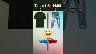 Tshirt vs jeans dekhte hai kon jit ta hai amazingfacts shirts gk shortvideo [upl. by Annauqaj]